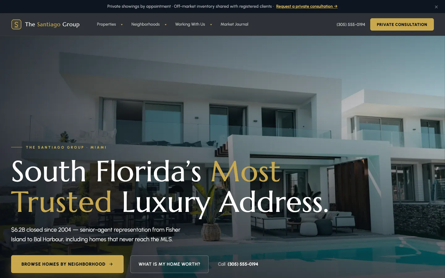 The Santiago Group website